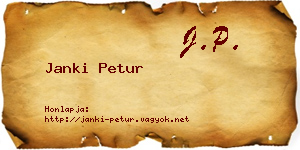 Janki Petur névjegykártya